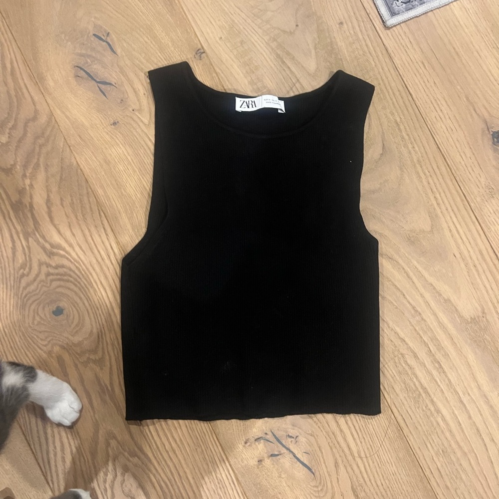 Black zara ribbed tank